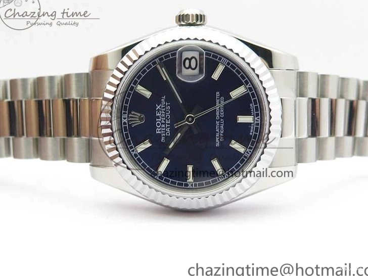 Datejust President 178274 Best SS on Dial SEIKO Bracelet SS Stick NH05A Markers Edition 31mm GSF Blue 0301